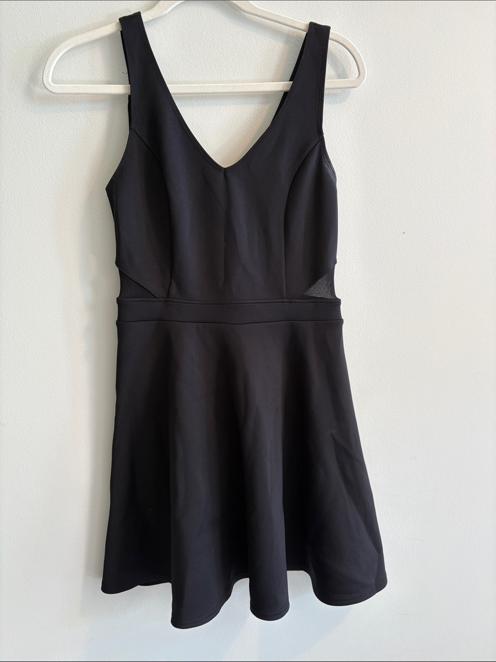 Abercrombie & Fitch Black V-Neck Fit-and-Flare Mini Dress